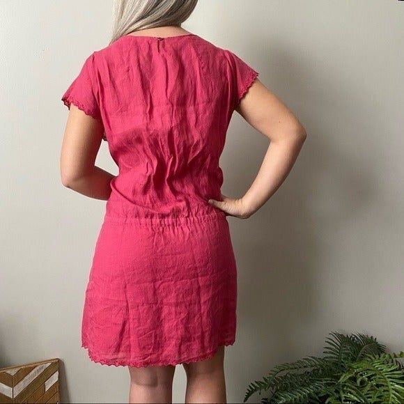 Vanessa Bruno Athe Ramie Coral Dress Size 44 or US Large / 12 - Picture 3 of 5